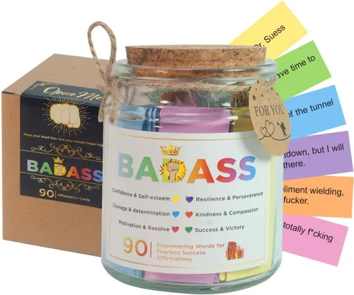 Miniatura 8 de Tarro de Afirmaciones Bádasis, Regalo Inspirador, Afirmaciones Diarias para Mujeres, Regalos Bádasis, Tarjetas de Afirmación Divertidas, Regalos