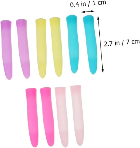 Miniatura 6 de DOITOOL Fundas antideslizantes de silicona para tijeras de cutícula, mangas para recortar uñas, 6 pares de fundas protectoras de agarre cómodo