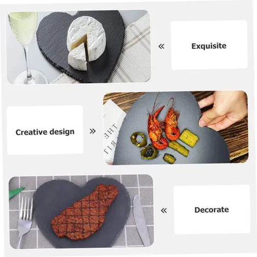 Miniatura 3 de Juego de platos en forma de corazón Charcutería Plato para servir Cena Plato de sushi Desayuno Plato de postre Bandeja de carne
