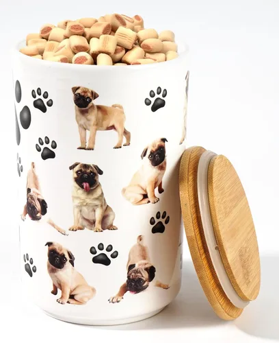 Miniatura 8 de Greenline Goods Juego de recipientes de cerámica prémium para perros – Recipiente hermético para golosinas frescas, tarro de cerámica y recipientes