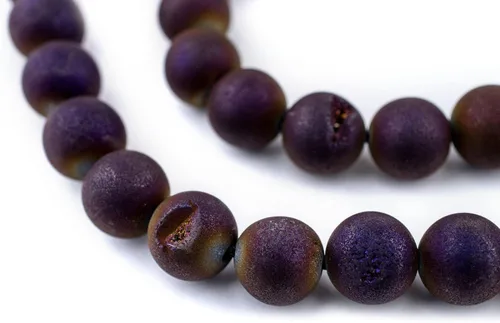 Miniatura 61 de The Bead Chest Cuentas de Jade Blanco Mate Redondas (8mm): Piedra Preciosa Orgánica Redonda Esférica de Energía con Poder de Sanación para Hacer