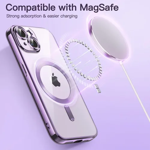 Miniatura 5 de JETech Funda transparente suave para iPhone 14 Plus de 6.7 pulgadas, protección completa para lente de cámara, compatible con carga inalámbrica