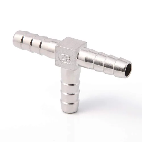 Miniatura 2 de Acero inoxidable 1" manguera Barb Tee 3 vías T en forma de divisor de CO2
