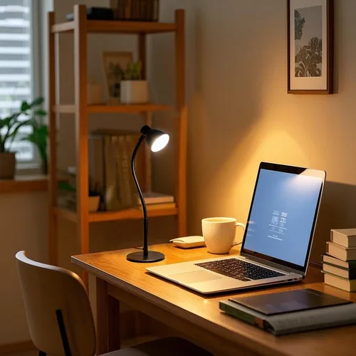 Miniatura 6 de Lámpara de escritorio LED de cuello de cisne regulable pequeña para oficina en casa, luz de lectura CRI 90+ cuidado de los ojos, brillo ajustable