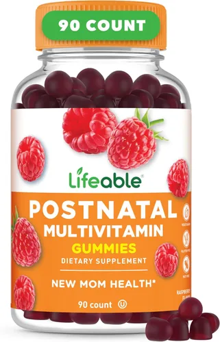 Lifeable Multivitamínico posnatal con hierro, colina y yodo | Vitaminas posnatales de gran sabor para mujeres que amamantan | Suplemento vegetariano