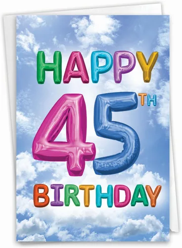 Miniatura 9 de NobleWorks 45 In Celsius C9573MBG Divertida tarjeta de felicitación de cumpleaños de hito con sobre (4.63 x 6.75 pulgadas)