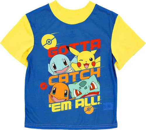 Miniatura 3 de Pokemon Conjunto de pijama de 3 piezas con estampado de personajes para niños pequeñosgrandes