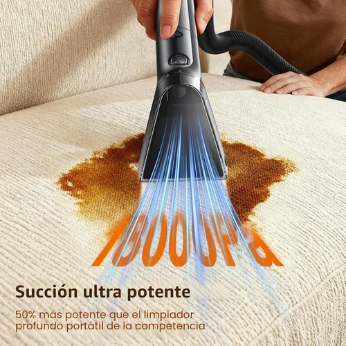 Miniatura 2 de Limpiador portátil de alfombras y tapicería, máquina de limpieza de alfombras de 18 Kpa para eliminación profunda de manchas, limpiador de manchas