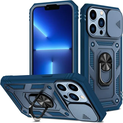 Miniatura 24 de Korecase Funda de protección para iPhone 12 Pro Max Kickstand con cubierta para lente de cámara, deslizante, grado militar, resistente, de doble Rosa