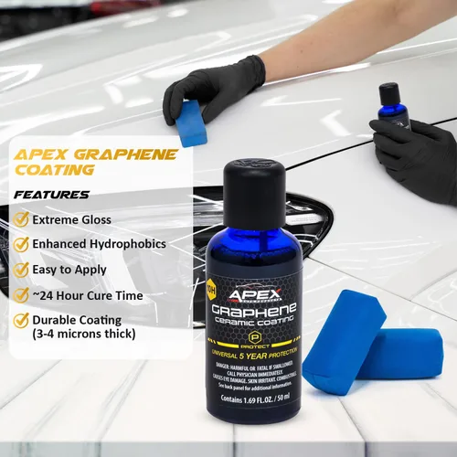 Miniatura 2 de Apex - Revestimiento de cerámica de grafeno para automóviles, 1.7 fl oz, protección de hasta 5 años en pintura, vidrio, ruedas, molduras