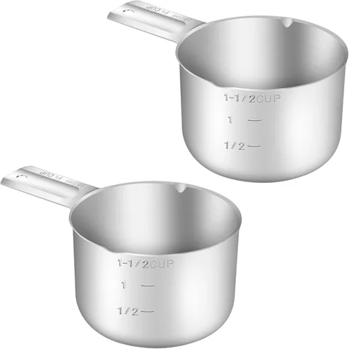 Miniatura 7 de 1 pieza taza medidora individual de 2/3 tazas (160ml, 5.3oz), cuchara medidora de acero inoxidable, medida métrica y estadounidense, apta