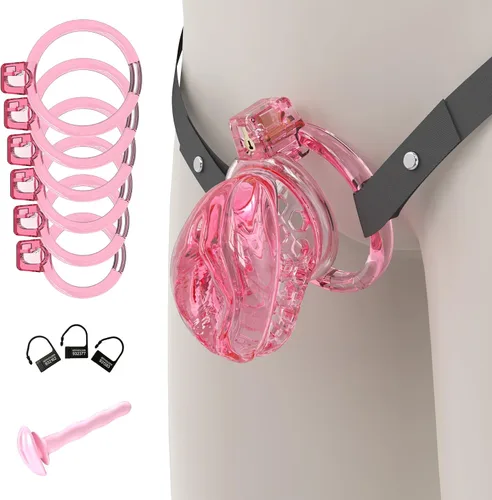 Miniatura 7 de Jaula de castidad para hombres Sissy con una vagina suave y realista - Dispositivo de castidad Yithuet Cobra de material TPE suave, transpirable