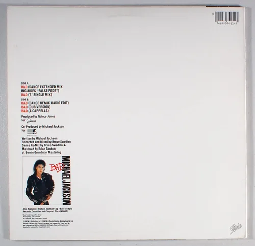Miniatura 2 de Michael Jackson Bad 12" Single