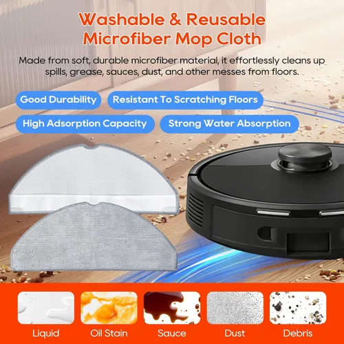 Miniatura 7 de Piezas de repuesto Q7 M5 para aspiradora robot Roborock Q7 M5 / M5+, Q7 L5 / L5+, 1 cepillo principal, 2 cepillos laterales, 2 filtros HEPA, 2