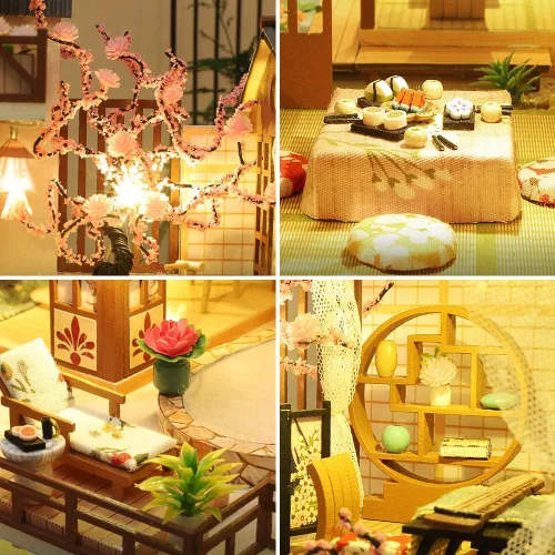 Miniatura 6 de Miniture House - Juego de miniture de té 3D, hecho a mano, rompecabezas creativo, casa de juguetes para adultos y niños