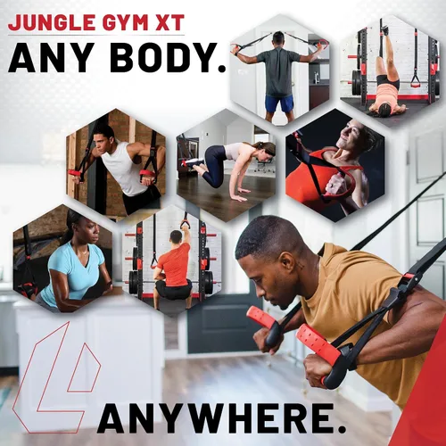 Miniatura 11 de Lifeline Jungle Gym XT - Sistema de entrenamiento de suspensión de peso corporal - Anclaje dividido patentado, entrenamiento de cuerpo completo, kit