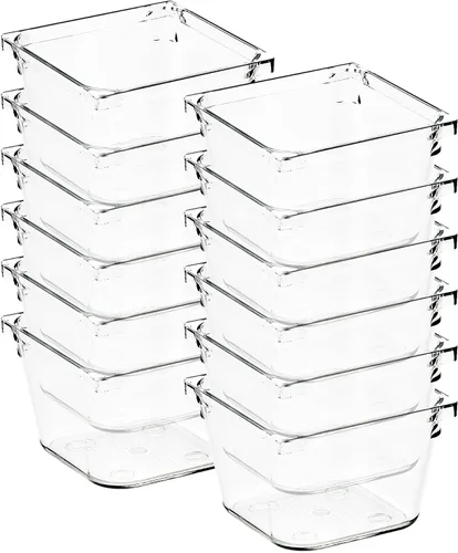 Miniatura 9 de Paquete de 4 organizadores de cajones, contenedores de almacenamiento de acrílico transparente de 6 x 9 pulgadas con almohadillas antideslizantes