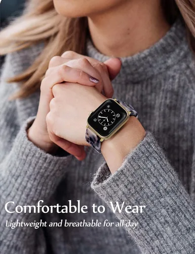 Miniatura 6 de JR.DM Pulsera elástica de resina con cuentas de tortuga para mujer, compatible con Apple Watch Band de 1.654 in (S3/2/1) 1.732 in 1.772 in 1.811 in