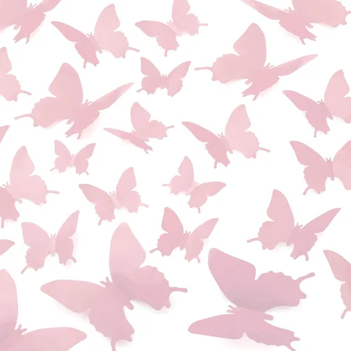 Miniatura 17 de Zulay Home Decoración de pared de mariposa 3D, 24 piezas con 3 tamaños diferentes, decoraciones extraíbles para habitación, cumpleaños, fiestas