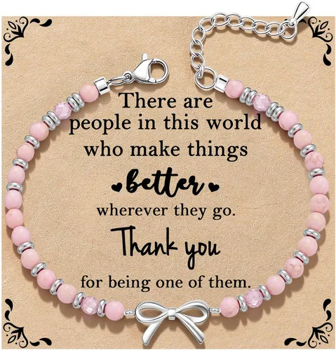 Miniatura 15 de Pulsera de onda/lazo/cruz para mujer, coloridas pulseras de cuentas de piedra natural, regalo único de amistad para mejor amiga, hermana, mejor
