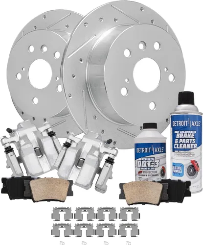 Miniatura 75 de Detroit Axle - Kit de freno delantero para Ford Explorer Mercury Mountaineer 2002-2005 Bujes de rodamiento de rueda perforados y ranurados rotores
