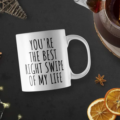 Miniatura 6 de Taza deslizada hacia la derecha Regalo divertido para novio novia novio novia en línea Fechado Aplicación Idea de regalo Fecha de aniversario Cita