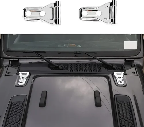 Miniatura 13 de RT-TCZ Kit de decoración exterior para bisagra de capó para Jeep Wrangler JL JLU y Gladiator JT 2018-2023, azul