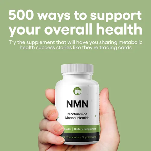 Miniatura 3 de NMN 500mg Cápsulas 99.3% Pureza Mononucleótido de nicotinamida 30 porciones Apoya la reparación del ADN y la función cognitiva Apto