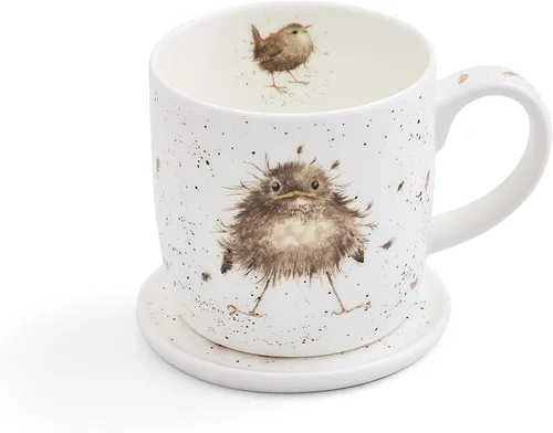 Miniatura 2 de Royal Worcester Wrendale Designs Flying the Nest - Juego de taza y posavasos Taza de café de 11 onzas con posavasos Hecho de porcelana fina