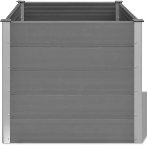 Miniatura 5 de WPC - Cama elevada para jardín de 39.4 x 39.4 x 35.8 pulgadas, color gris, maceta elevada para jardín de hierbas y flores