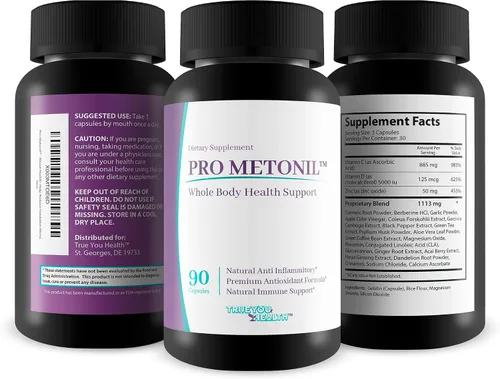 Miniatura 4 de Pro Metonil - Suplemento para la salud de la sangre - Potente fórmula de salud para todo el cuerpo - Contiene berberina, canela y zinc - Apoyo