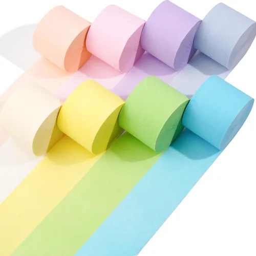Miniatura 22 de 12 rollos de serpentinas de arcoíris únicos, paquete de 12 rollos de papel crepé arcoíris únicos de 984 pies para decoraciones de fiestas, Multicolor
