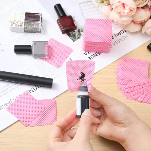 Miniatura 5 de Maitys 1000 toallitas para extensiones de pestañas, limpiador de pegamento de pestañas, toallitas de tela no tejida, suministros de pestañas, Rojo