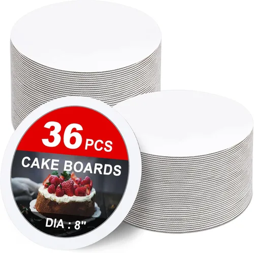 Miniatura 11 de 25 paquetes de soportes para tartas de 10 pulgadas, redondos, soportes para tartas blancos, círculos blancos para tartas, base de soporte circular