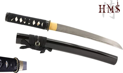 Miniatura 8 de HMS Espada Samurai Tanto japonesa, hierro Tsuba, acero al carbono 1045, forjada a mano templada, espiga completa, afilada afilado a mano