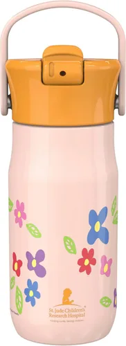 Zak Designs Botella de agua Harmony Kid beneficiando a St. Jude, para viajes o en casa, acero inoxidable de 14 onzas es a prueba de fugas cuando St.