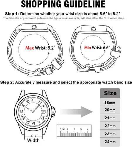 Miniatura 6 de Ritche - Correa de reloj de cuero de liberación rápida, 18, 19, 20, 21, 22, 23 y 24mm