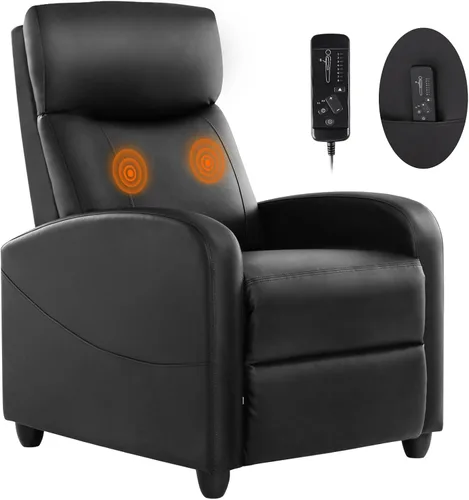 Miniatura 13 de Sweetcrispy Silla reclinable de masaje para adultos, asiento de cine en casa ajustable con soporte lumbar para sala de estar, reclinable de tela