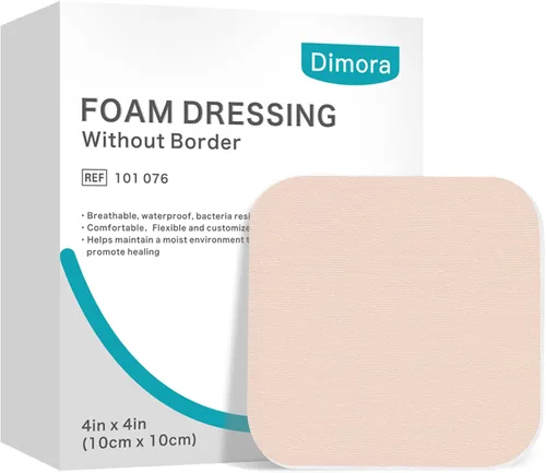 Miniatura 11 de Dimora Apósitos de Espuma de Silicona Sin Borde Paquete de 10 - 3" x 3" Altamente Absorbentes Adhesivos Impermeables para Heridas, Almohadillas