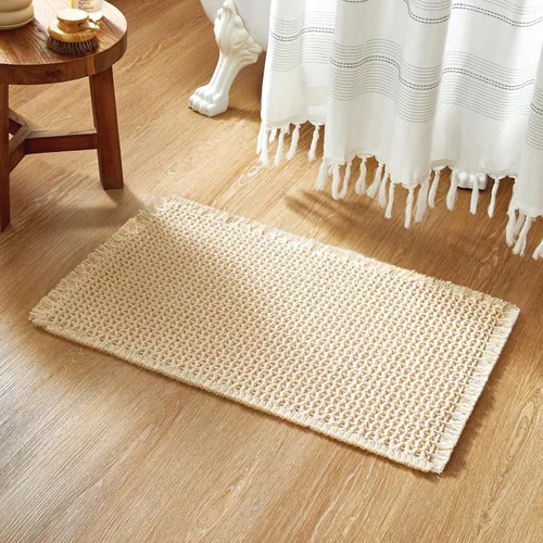 Miniatura 18 de TYUU Tapete de baño estilo gofre, tapete de baño bohemio, antideslizante, lavable, súper absorbente, de secado rápido, bonito tapete de baño