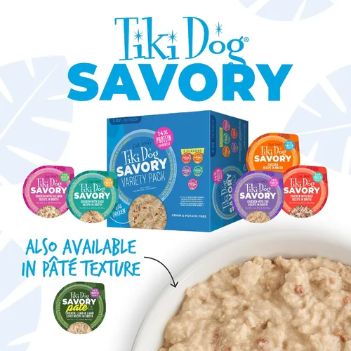 Miniatura 8 de Tiki Dog® Receta de pollo salado con huevo en caldo, taza de 3 onzas (4 unidades)