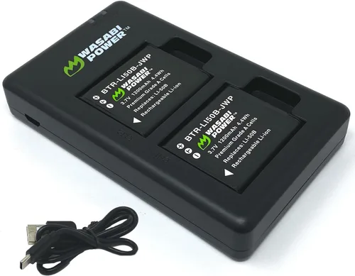 Wasabi Power Batería (paquete de 2) y cargador USB-C para Ricoh Pentax D-LI92 y Ricoh Pentax Optio I-10, RZ10, RZ18, WG-1, WG-1 GPS, WG-2, WG-2 GPS,