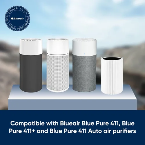 Miniatura 2 de Blueair Blue Pure 411 Auto, 411, 411+ Filtro de Reemplazo Genuino, Partículas y Carbón Activado, Compatible con Purificadores de Aire Blue Pure 411