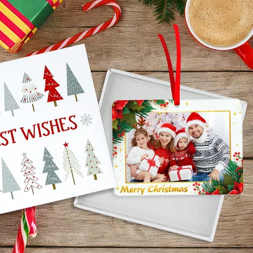Miniatura 7 de WhatSign Adornos de Navidad para marco de fotos, adornos personalizados para árbol de Navidad, regalo de recuerdo de fotos familiares personalizado