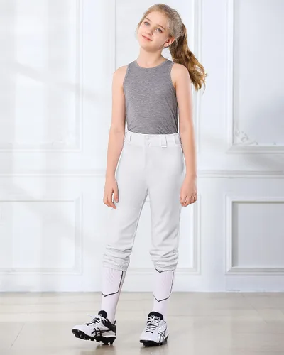 Miniatura 8 de Stelle Pantalones de sóftbol para niñas, pantalones de béisbol para jóvenes, pantalones de lanzamiento rápido con bolsillos, camiseta para niños
