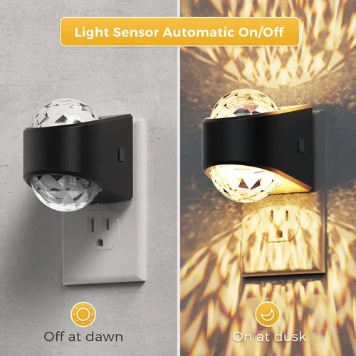 Miniatura 3 de L LOHAS LED - Luces nocturnas enchufables en la pared, luz nocturna con proyector y sensor de crepúsculo a amanecer, 1600K/3000K/5000K ajustable