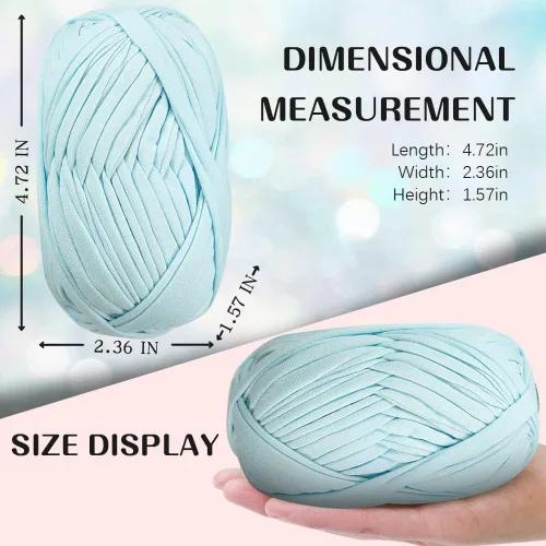 Miniatura 2 de 2 piezas de tela elástica para camisetas, hilo de crochet para tejer DIY, hilo de punto grueso tipo espagueti para proyectos de bolsos, mantas