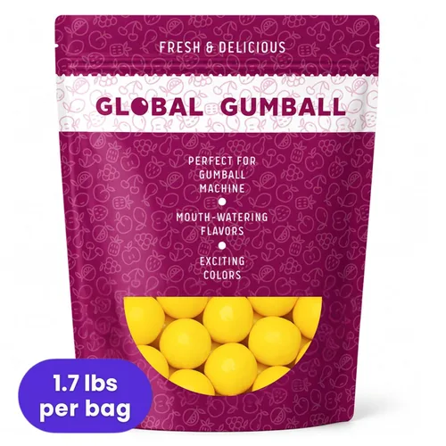 Miniatura 3 de Bolas de chicle para máquina de chicles de 1 pulgada, 1.7 libras, 96 bolas de goma de mascar de plátano para niños