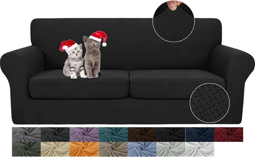 JIVINER Fundas de sofá de 3 piezas para sofá de 2 cojines, funda elástica para sofá con 2 fundas de cojín de asiento extra grandes, fundas gruesas y