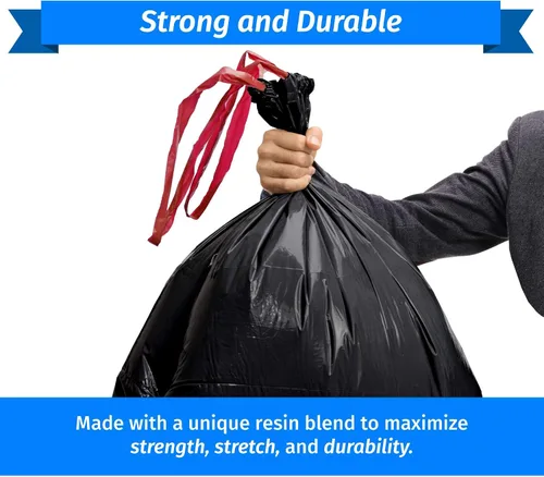 Miniatura 3 de Reli. Bolsas de basura de 39 galones con cordón (100 unidades) bolsas de basura grandes con cordón de 39 galones, capacidad de 39 galones, hojas